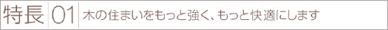 特徴01|木の住まいをもっと強く、もっと快適にします