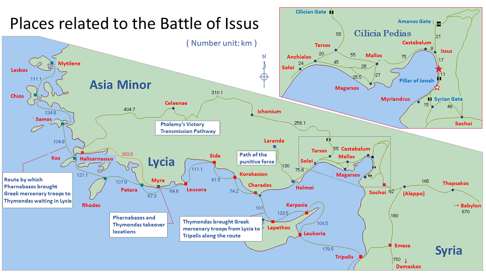 イッソスの戦いの関係場所